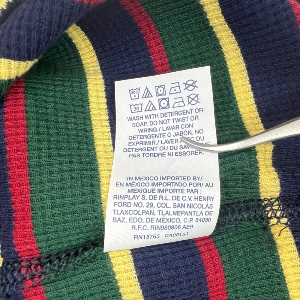 NWT POLO RALPH LAUREN Sleepwear‎ Waffle Knit Crew Neck Logo Embroidered Striped